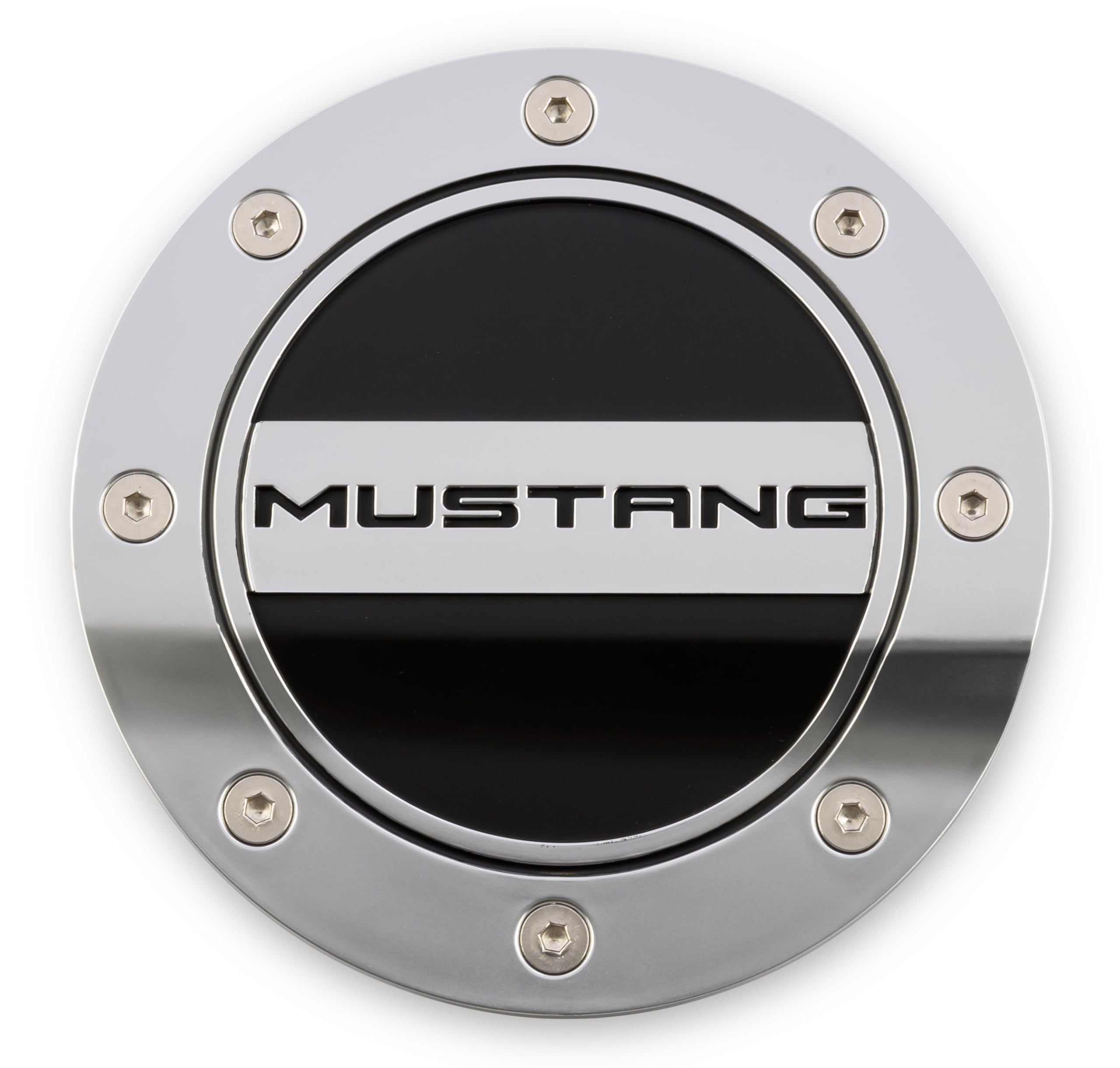 Drake FR3Z-6640526-MS Muscle Cars Fuel Door Comp Series Black/Silver GT Logo
