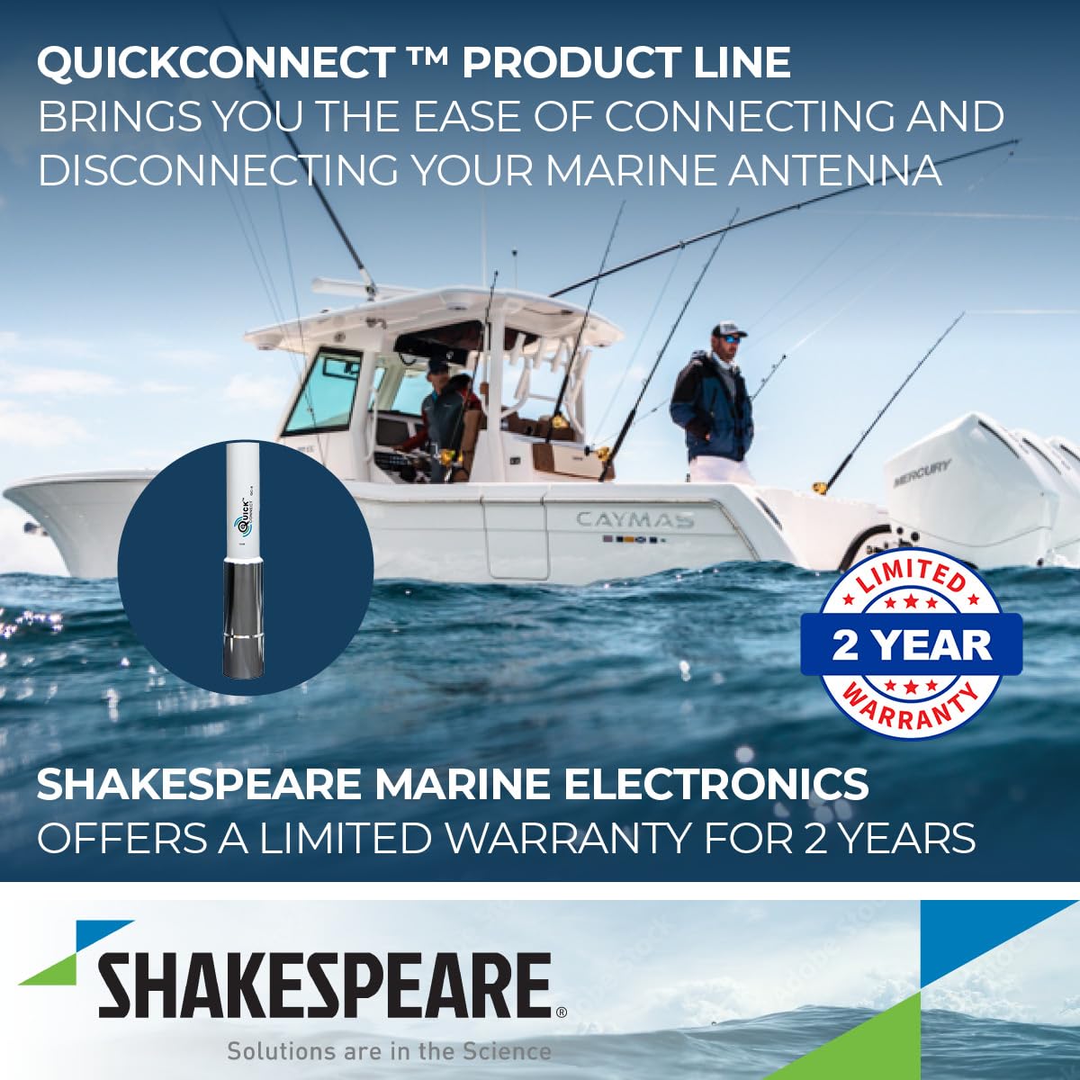 VHF Shakespeare 8' QuickConnect™ 6dB f/QCM Series Mounts