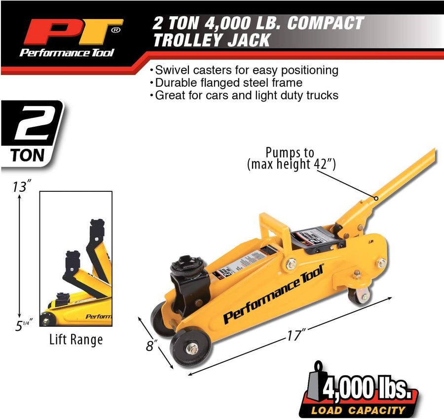 2-Ton Performance Tool Trolley Jack and Stand W1605
