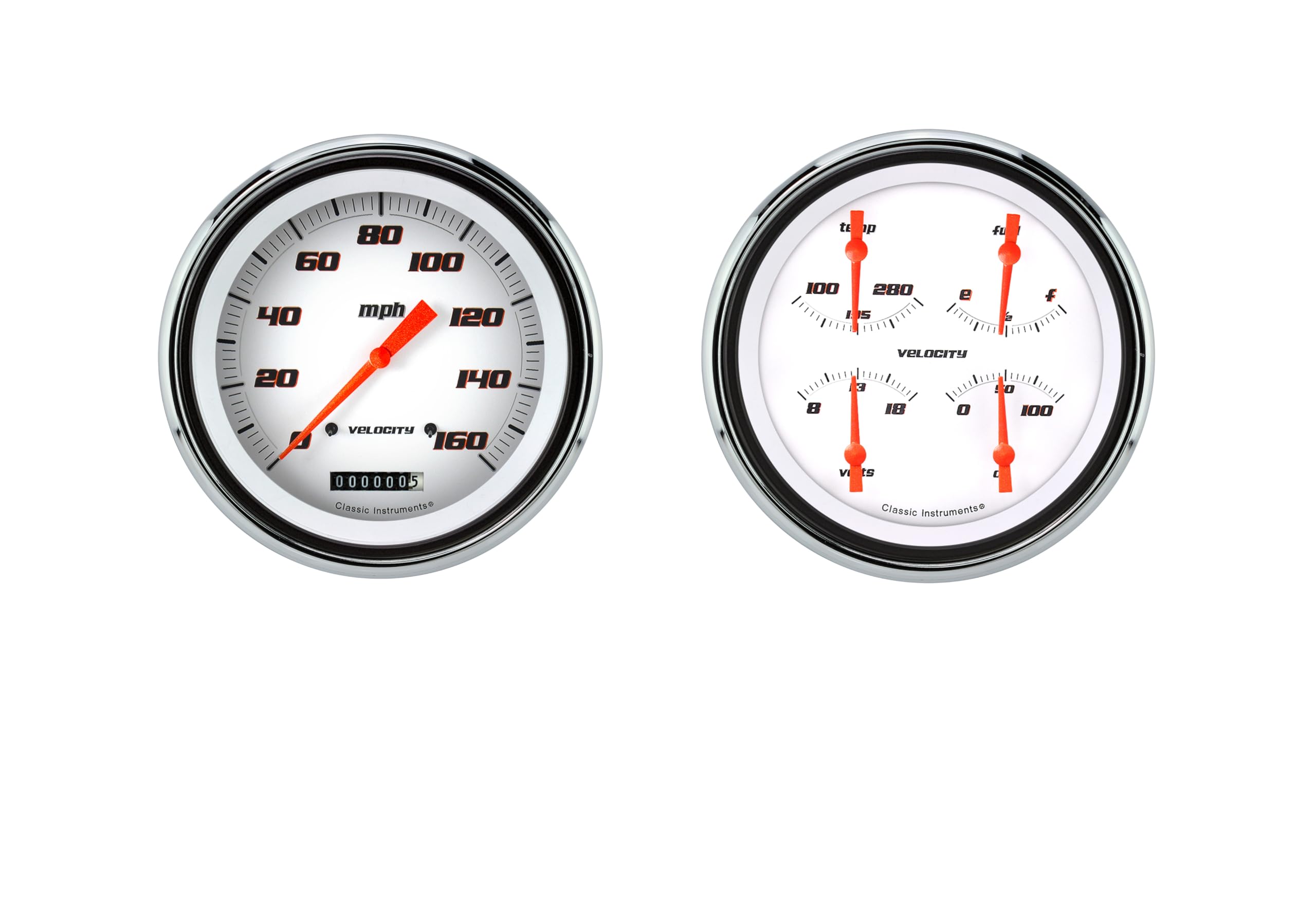Classic Instruments 1947-1953 Chevy Truck CT47VSW52 Velocity White - Speedometer & Quad Gauge - GM