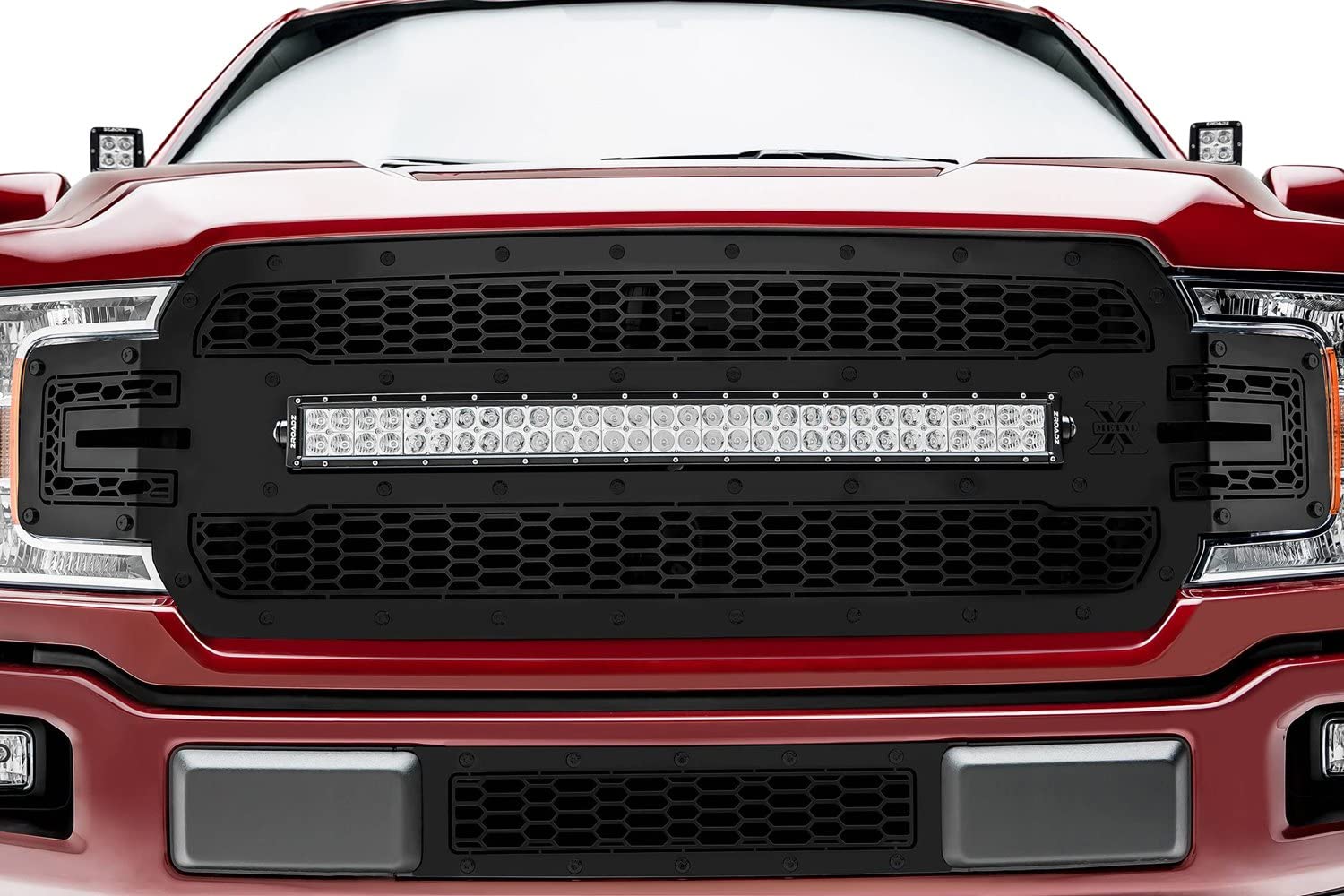 F-150 Limited, Lariat 2018-2020 Stealth Laser X Bumper Grille, Black, 1 Pc, Overlay, Black Studs - PN #7725891-BR