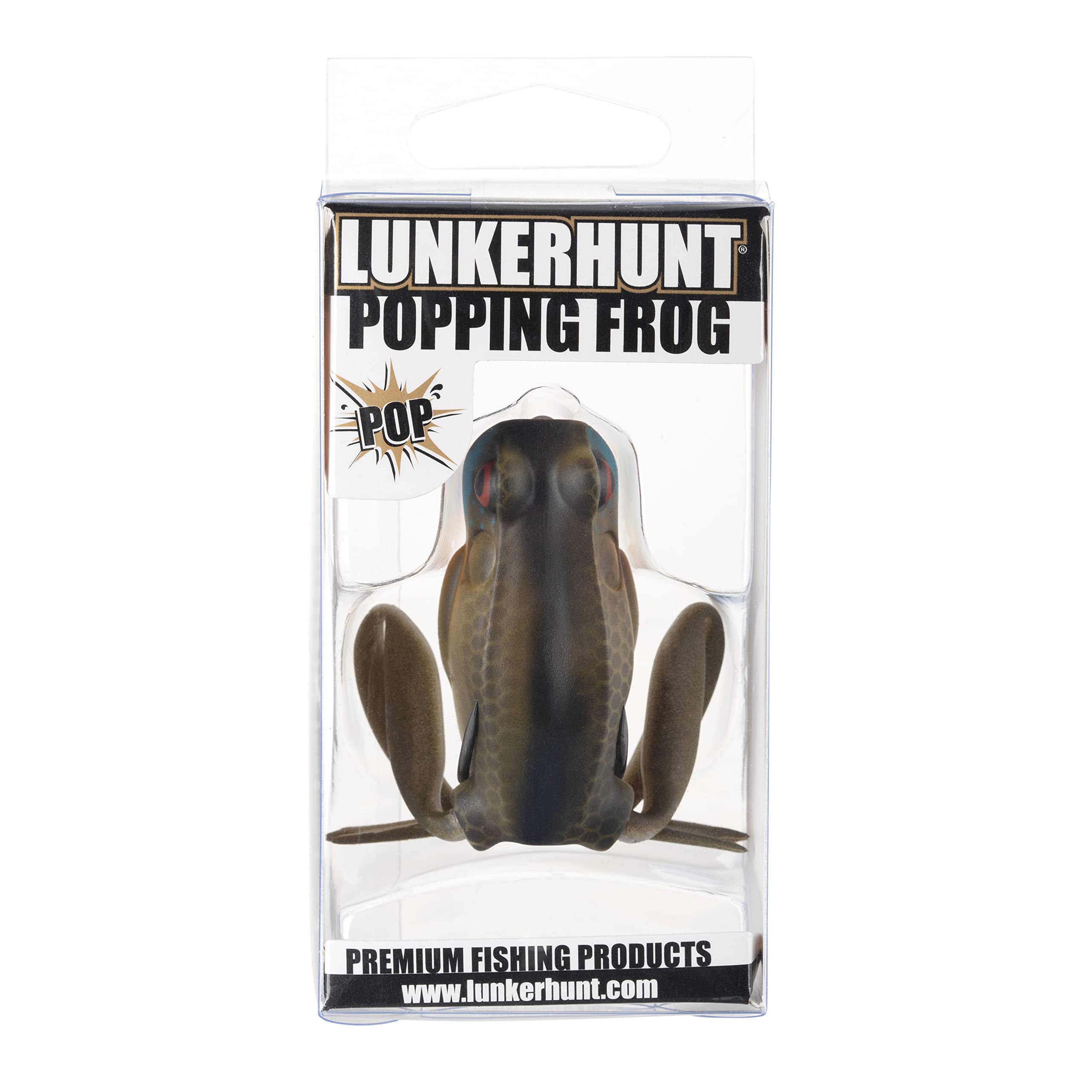 Frog Fishing Lure Lunkerhunt for Bass Fishing | Popping Frog 0.5 oz | Topwater Fishing Bait with Weedless Hooks, Hollow Body (Blue Gill)