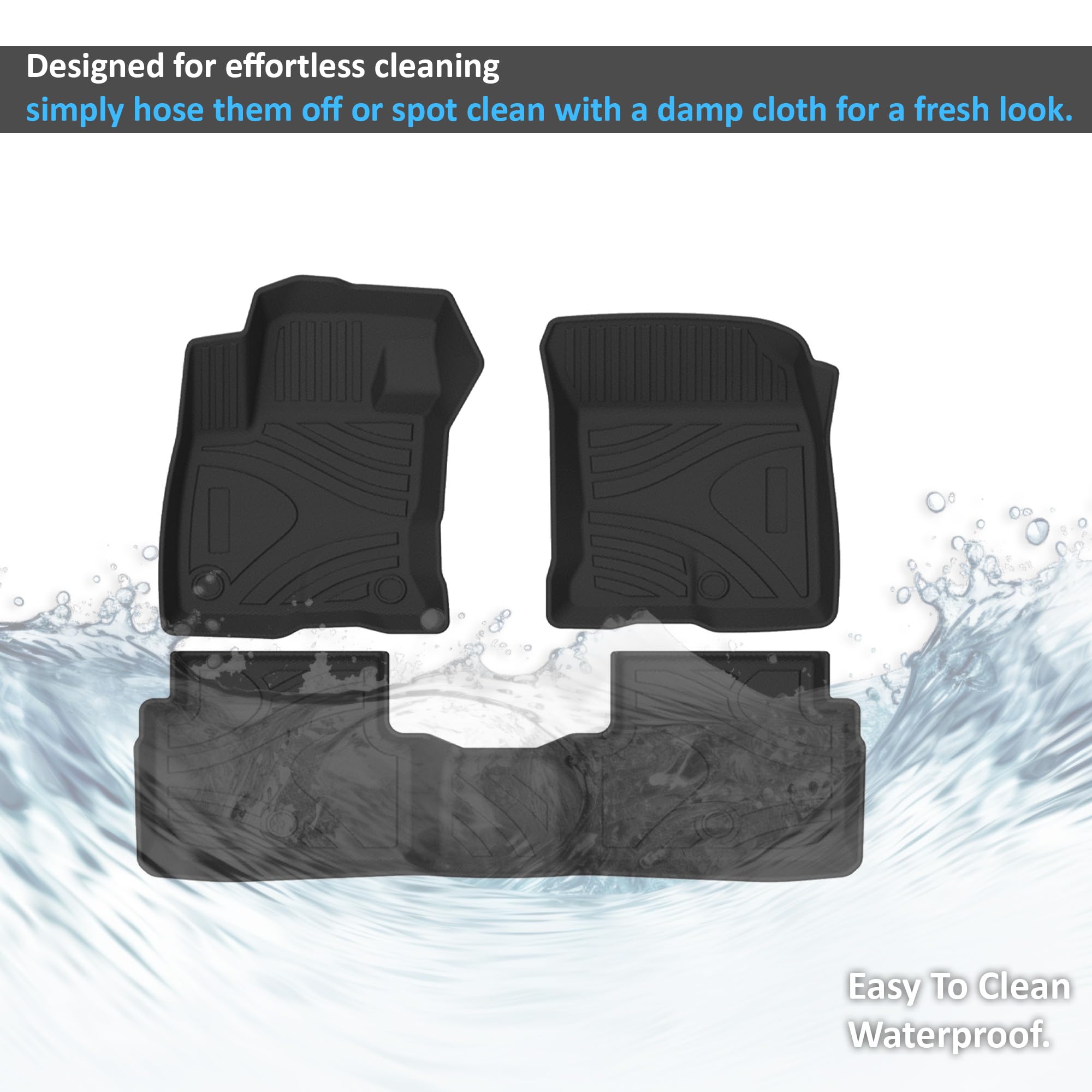 TOTALINER Black Horse Heavy Duty Floor Mat Anti-Skid Black 1.37'' Thickness Compatible with 2021-2025 Ford Bronco Sport-FMFBR21