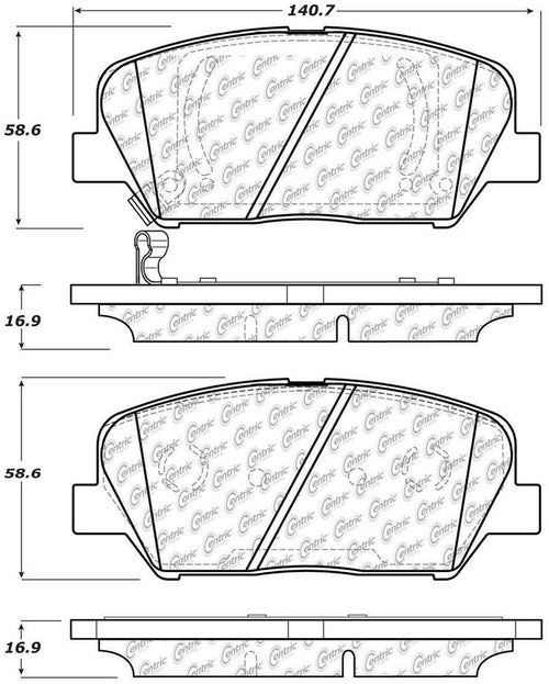 Sport Brake Pads StopTech 309.14130 with Shims and Hardware