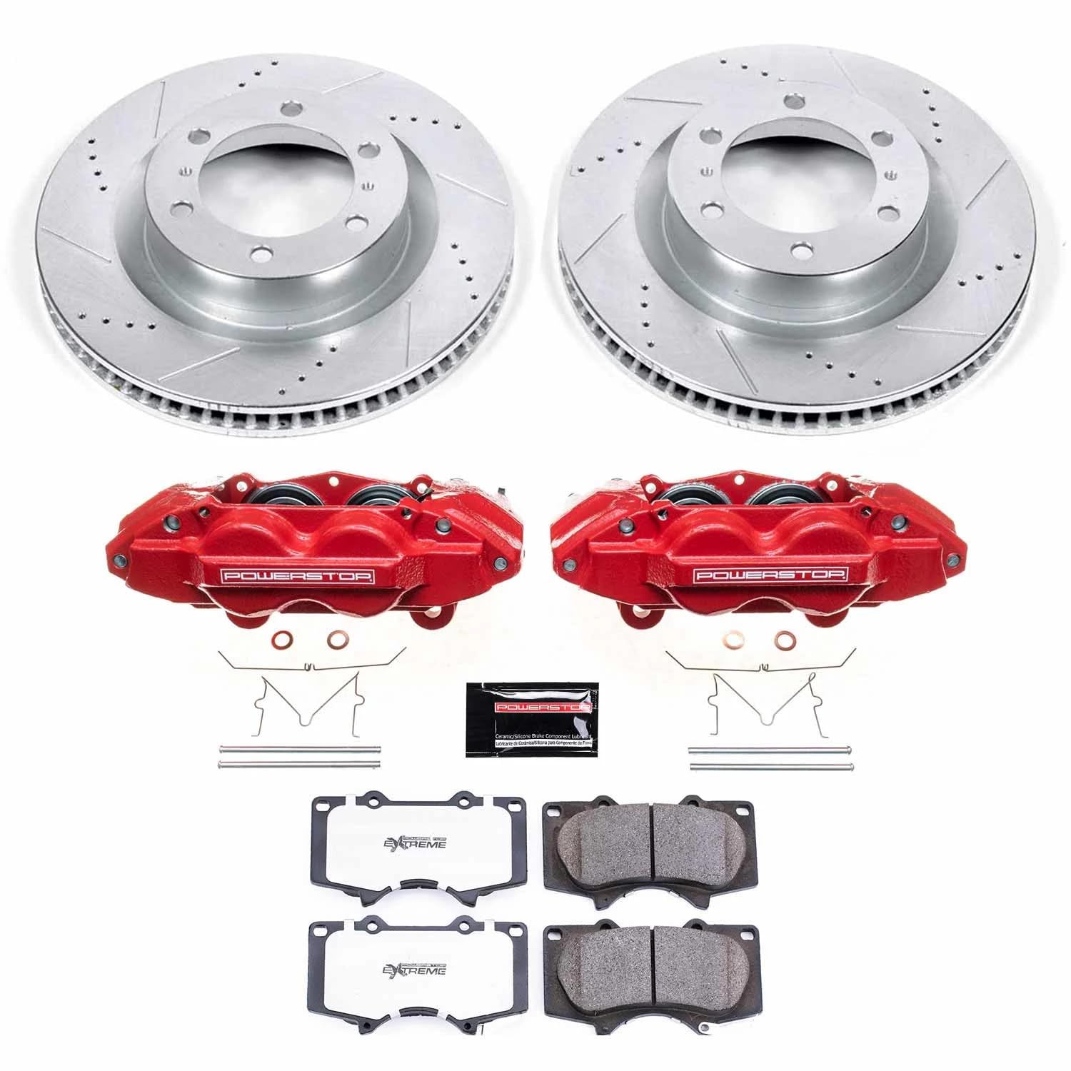 Brake Kit Power Stop KC5873-36 with Caliper (Front Truck and Tow), 1 Pack For Lexus GX460 2010-2015, Toyota 4Runner 2010-2015 [Model Specific]