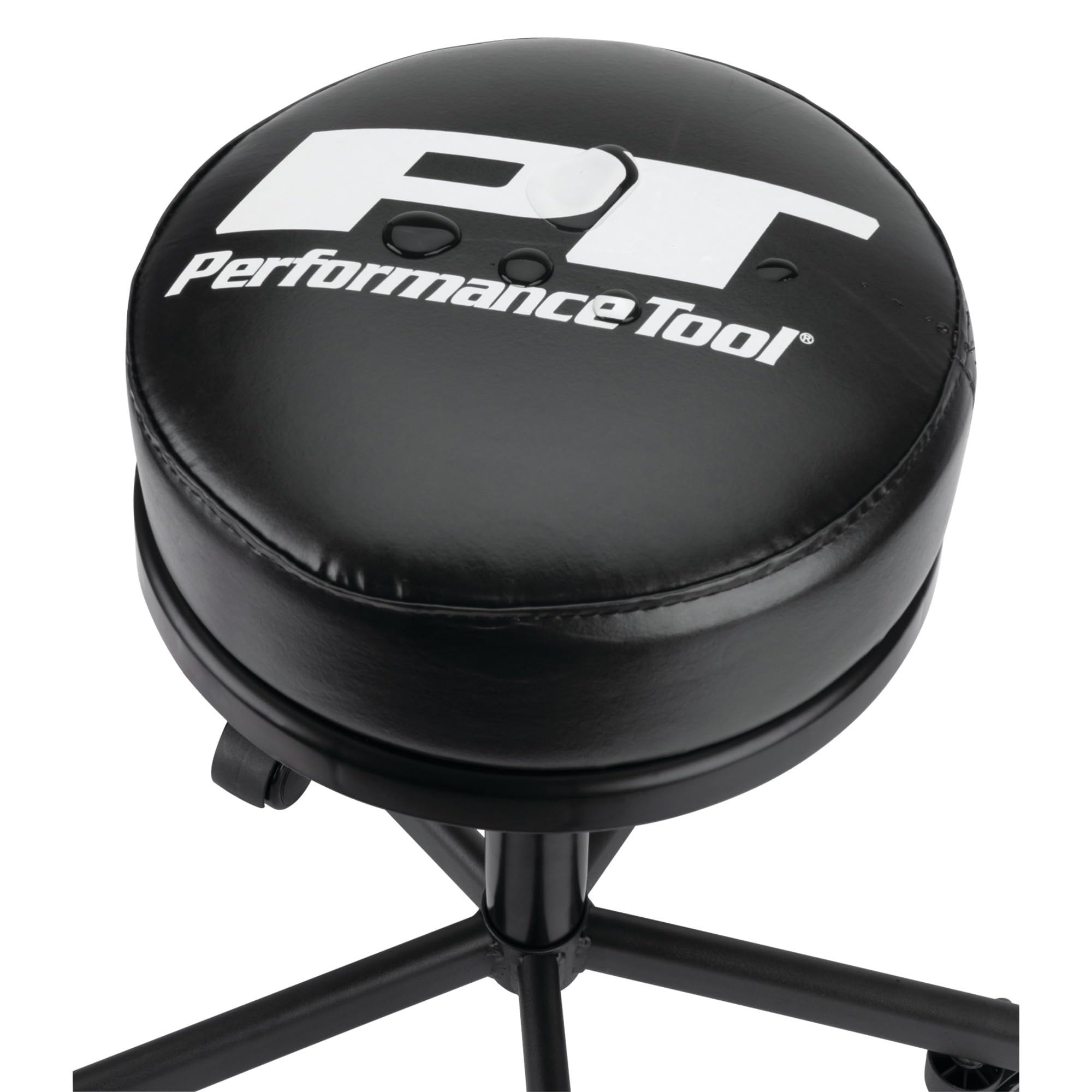 W85033 Performance Tool Extra-Thick Big Top Pneumatic Rolling Shop Stool for Mechanic Garages and Workshops, Black, 19x19x18.5-Inches