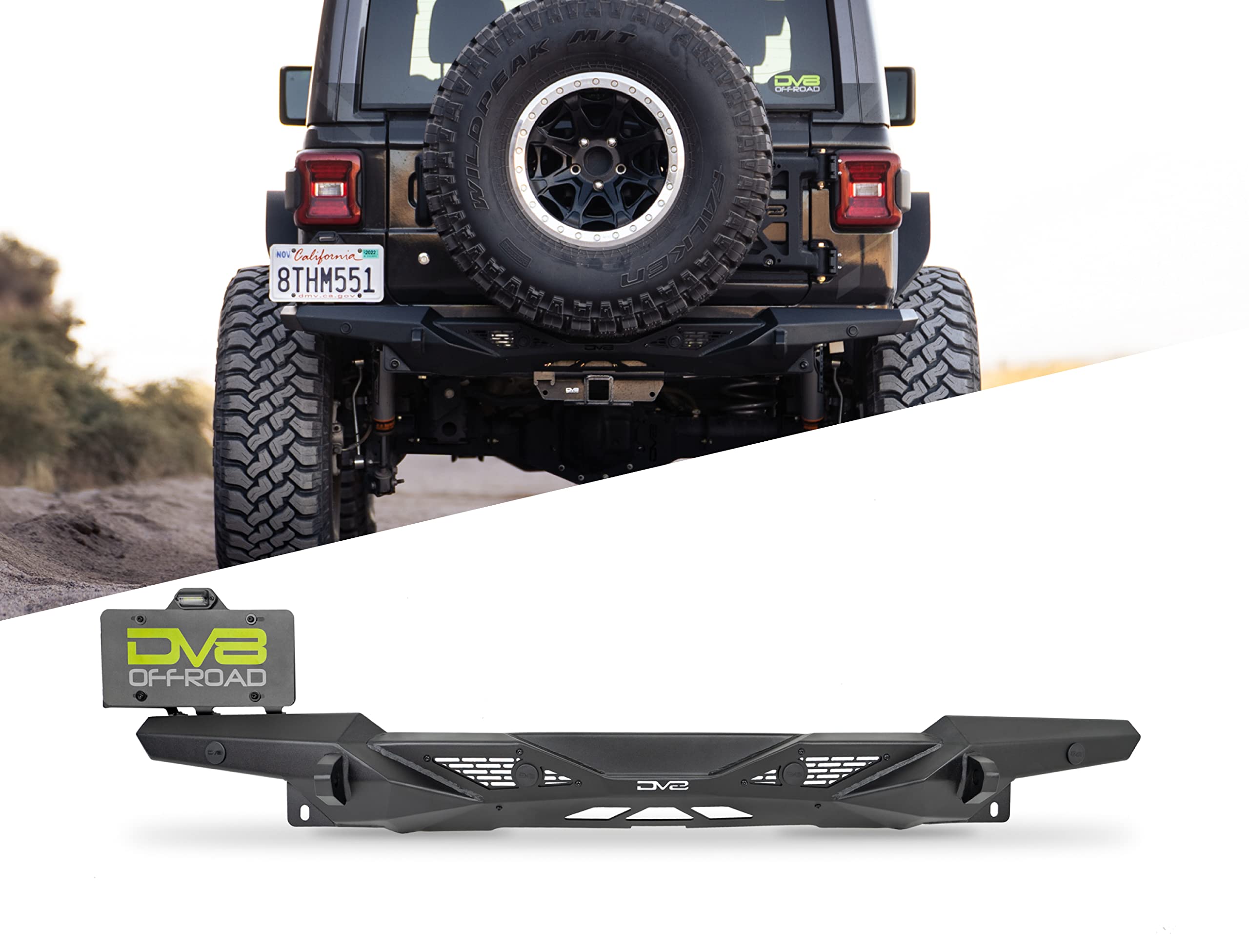 Offroad DV8 Spec Series Rear Bumper for 2018-2025 Jeep Wrangler JL | Accepts 3" Pod Lights | Clevis Mounts for D-Ring Shackles | Retains OEM Features