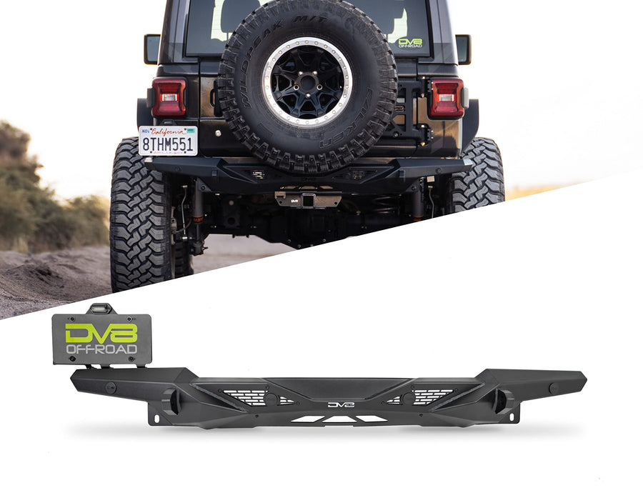 Offroad DV8 Spec Series Rear Bumper for 2018-2025 Jeep Wrangler JL | Accepts 3" Pod Lights | Clevis Mounts for D-Ring Shackles | Retains OEM Features