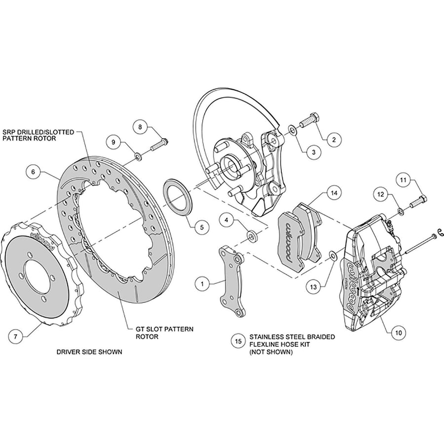 KIT,FRT, Miata, SRP, BLK Wilwood 14014234D