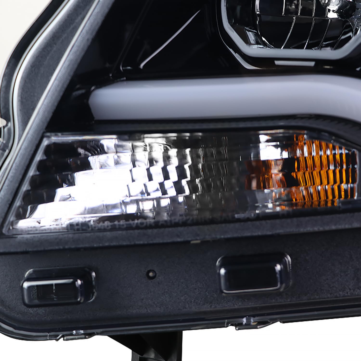 Glossy Black Smoke SPEC-D TUNING LED Light Bar Projector Headlights Compatible with 2015-2022 Chevy Colorado, Left + Right Pair Headlamps Assembly