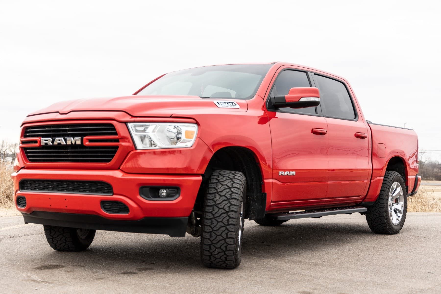 Rough Country RPT2 Running Boards for 1500 Ram (2019-2025) & 1500 TRX (2021-2024) Crew Cab - Sleek Profile, Non-Slip Step, Rust Resistant, Easy Install