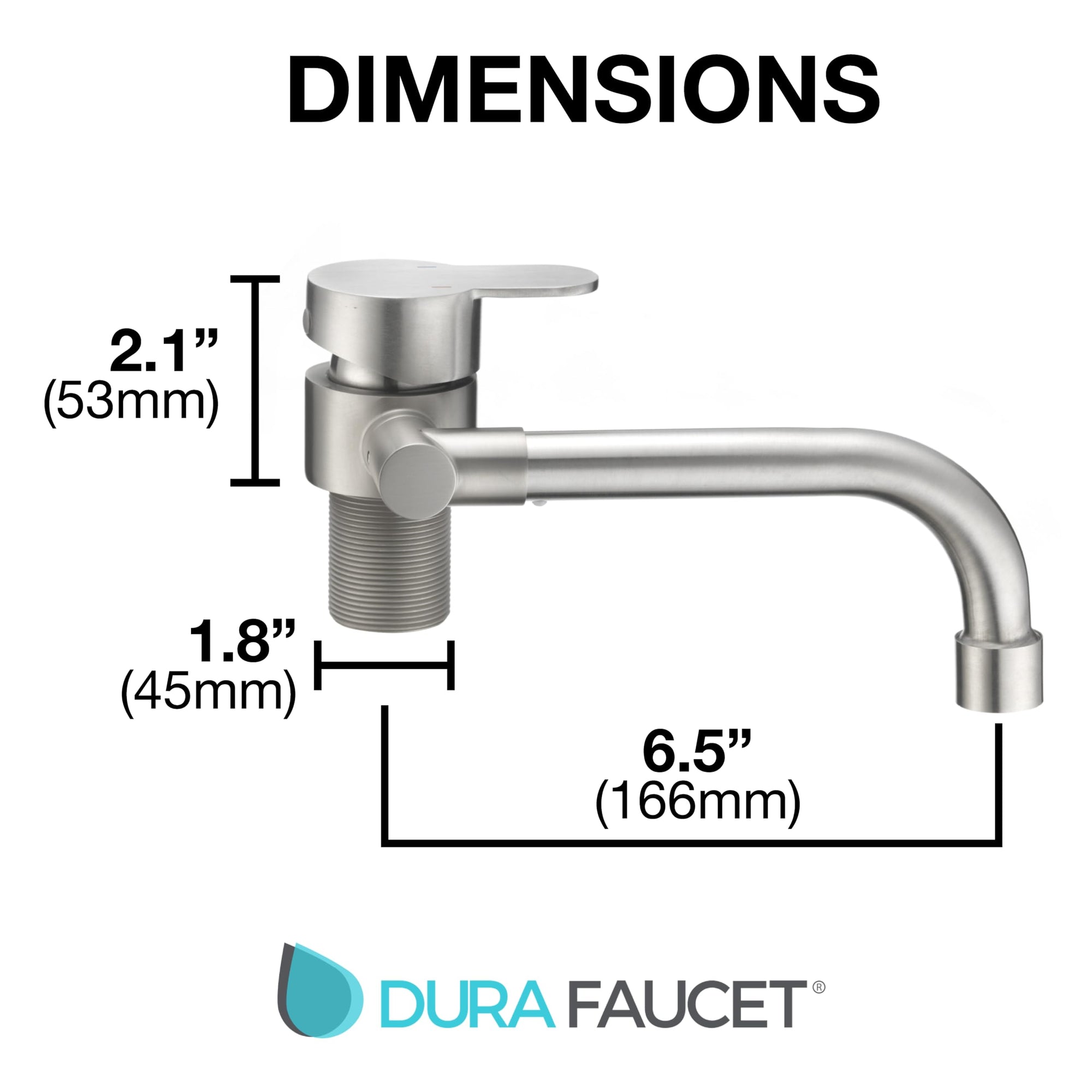 Folding RV Kitchen Faucet Dura Faucet (DF-MK510H-SN) – Brushed Satin Nickel, 360° Rotating & Vertical Folding Spout, Single Lever Handle, Lead-Free, Easy Install Compact Sink Faucet