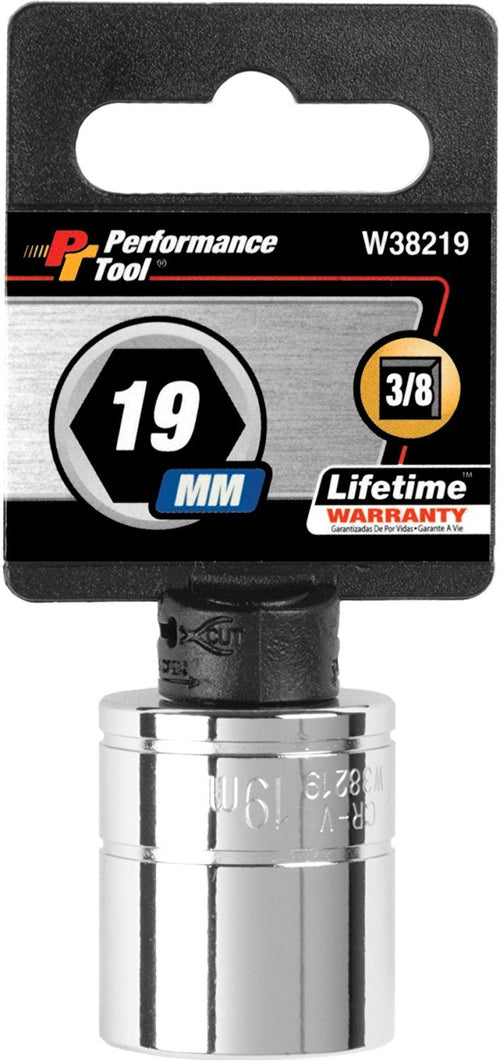 6-Point Socket Performance Tool W38219, 3/8-Inch Drive, 19mm