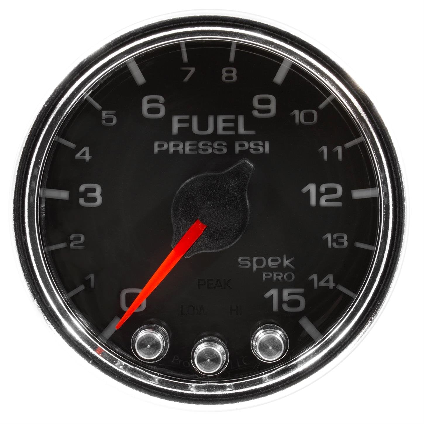 Gauge AUTO METER P31531 Fuel Press (Spek-Pro Gauge, 2 1/16", 15Psi, Stepper Motorwith Peak & Warn, Blk/Chrm, Spek-Pro)