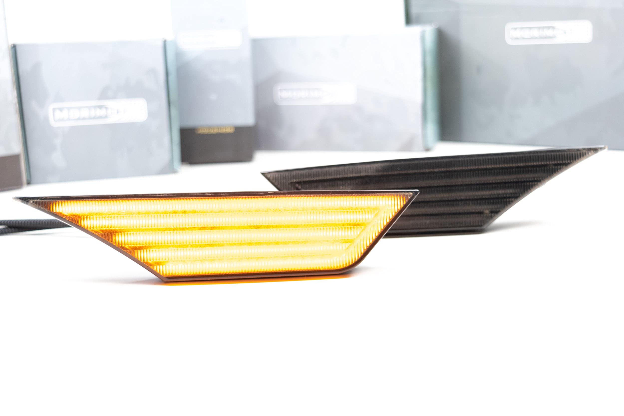 Morimoto XB LED Side Markers Bumper, Smoked Housing, Fits Honda Civic (16-20), Plug and Play Assembly, Easy Install, Front Amber LED Lights (1x LF71110D-1)