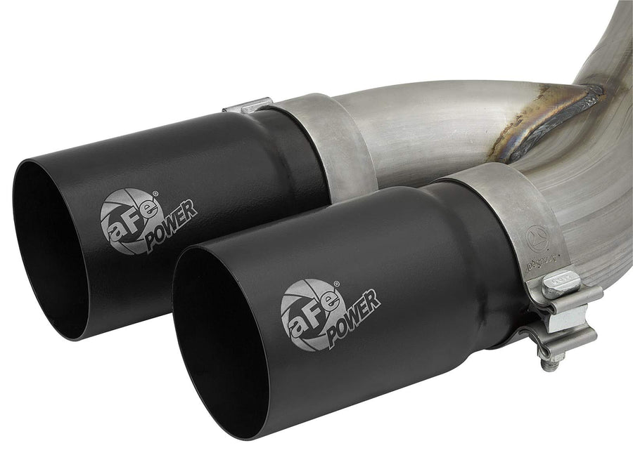 aFe Power 3-1/2 IN Rebel Series Stainless Steel Cat-Back Exhaust System w/Black Tip RAM Trucks 19-21 V8-6.4L HEMI 49-42082-B