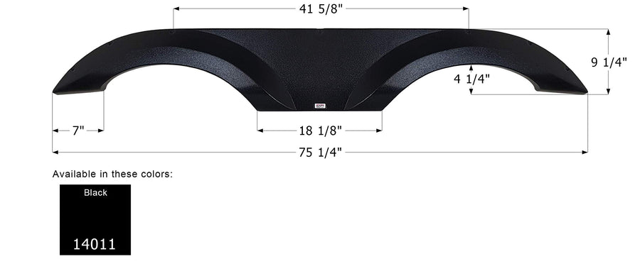 Tandem Axle Fender Skirt ICON 14011 FS4011 for Jayco - Black