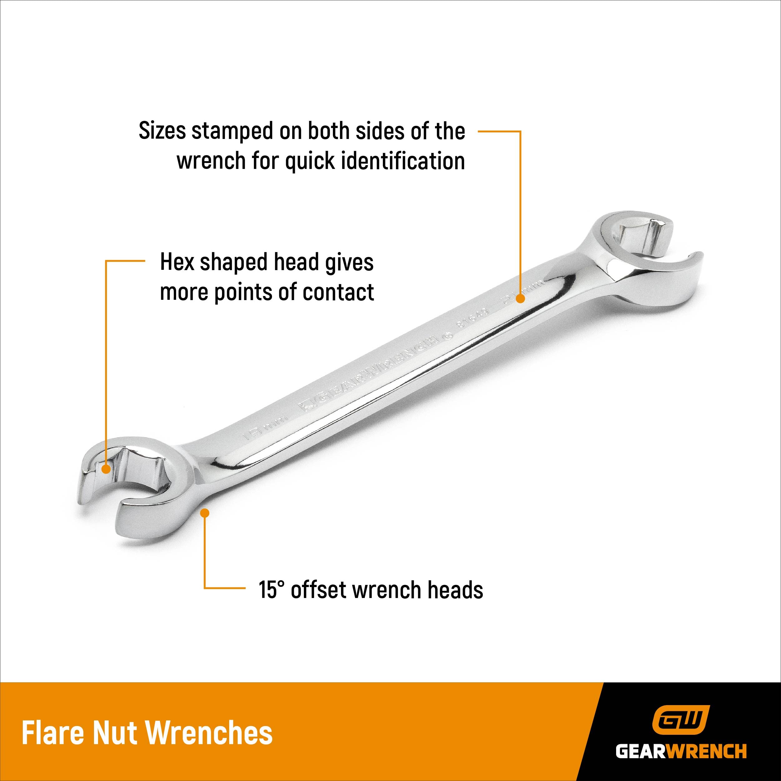 6 Pc. GEARWRENCH Flare Nut Wrench Set, SAE - 81907