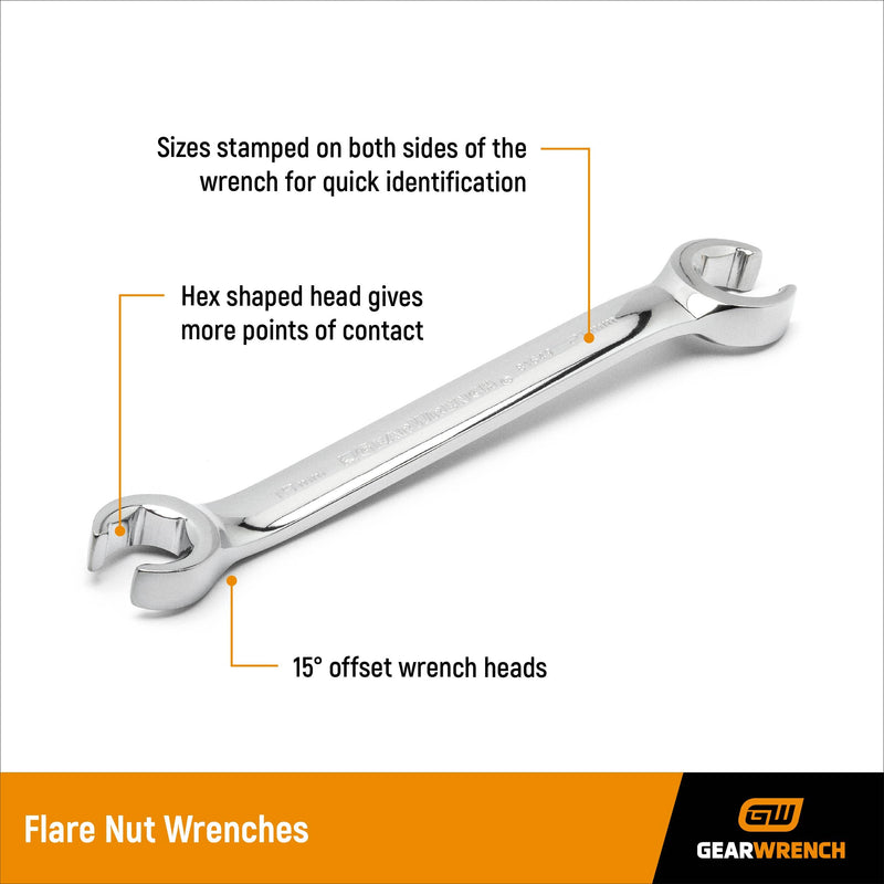 6 Pc. GEARWRENCH Flare Nut Wrench Set, SAE - 81907