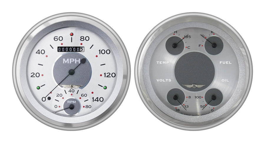 Classic Instruments All American CH51AW62-LS Direct Fit Gauge Package LS Swap Fits 1951-1952 Chevy Car