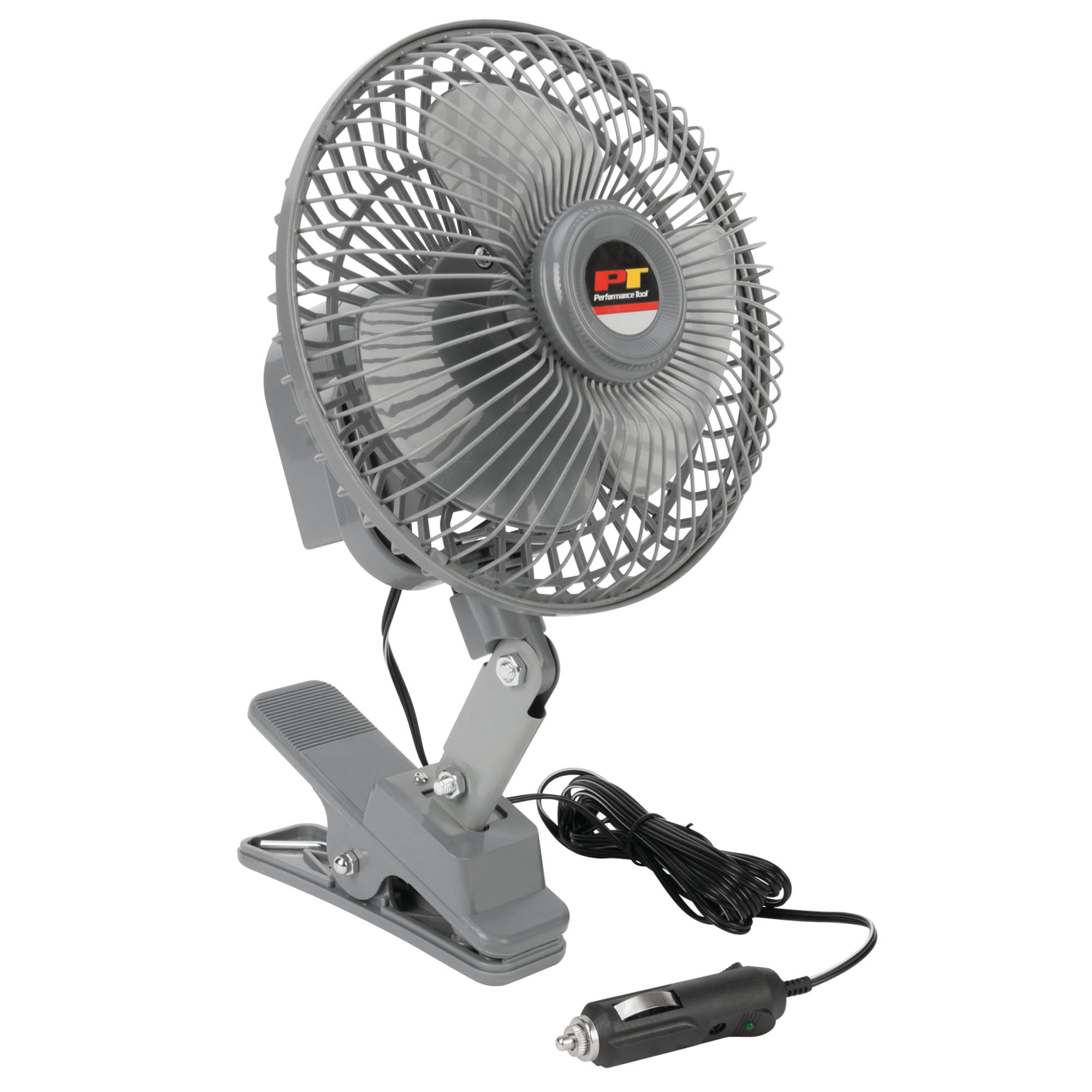 6-Inch Performance Tool W1658 Oscillating Fan (12v w/clamp) - Ideal for Cars, Trucks, RVs, Boats, and More to Keep You Cool and Comfortable On The Go