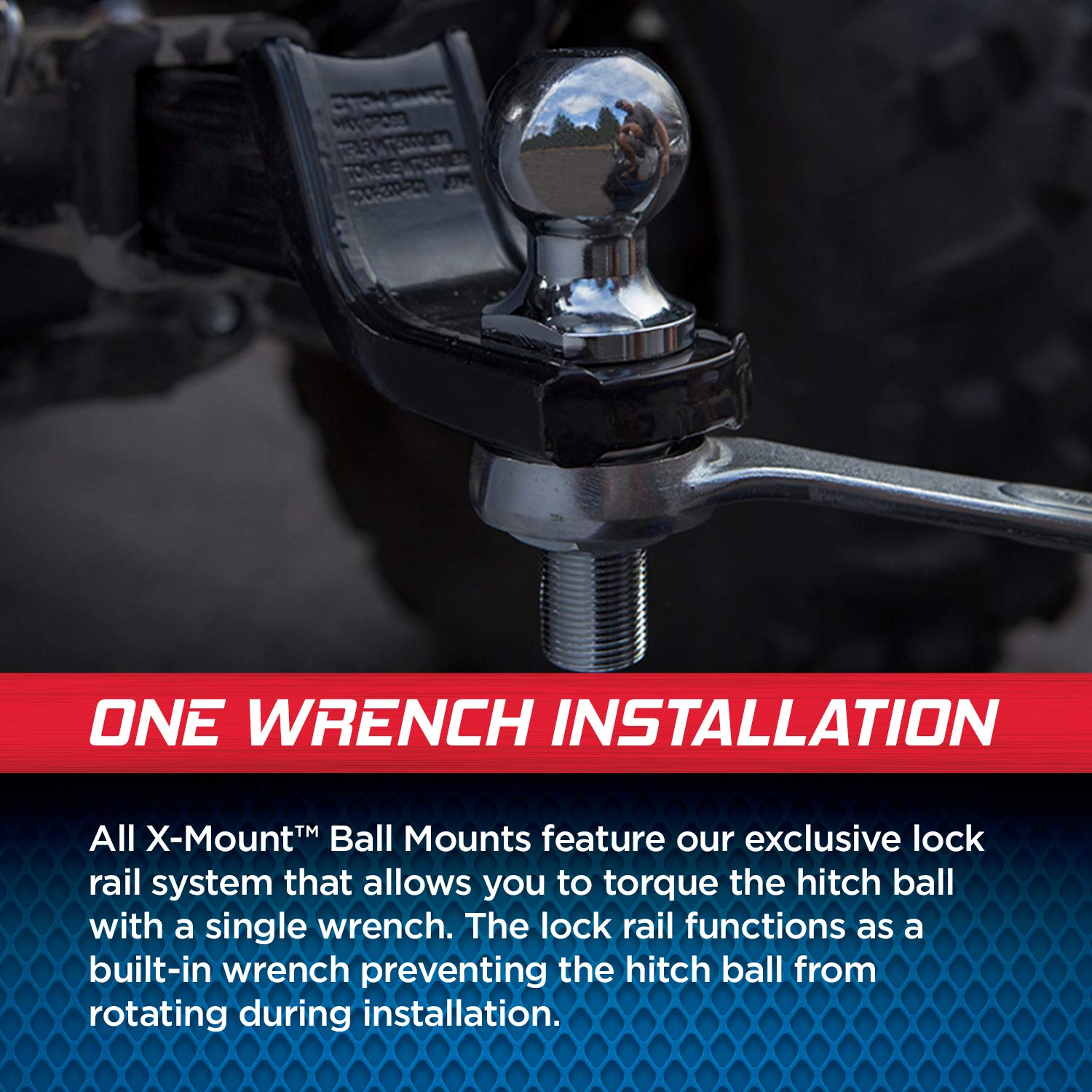 X-Mount TOWSMART Class III, 5,000 lb. Security Kit with 3-1/4 in. Drop x 2 in. Rise x 1 in. Shank Trailer Hitch Ball Mount, 2 in. Ball, 5/8 in. Locking Pin