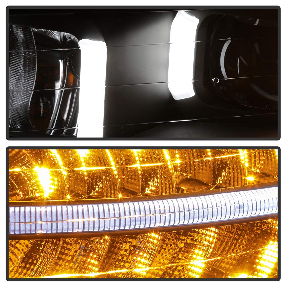Acura TL 2004-2008 Spyder Xenon HID Models Projector Headlights - Light Tube DRL - Black