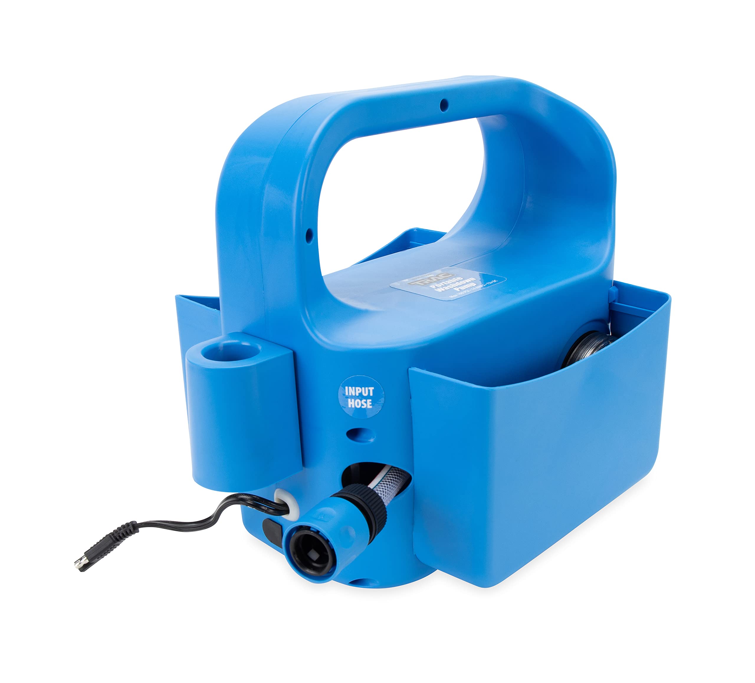 Portable Washdown Pump Kit Trac Outdoors - Self-Priming Marine-Grade Pump - Includes Everything Needed to Power-Spray, Just Add Water (69380), Blue