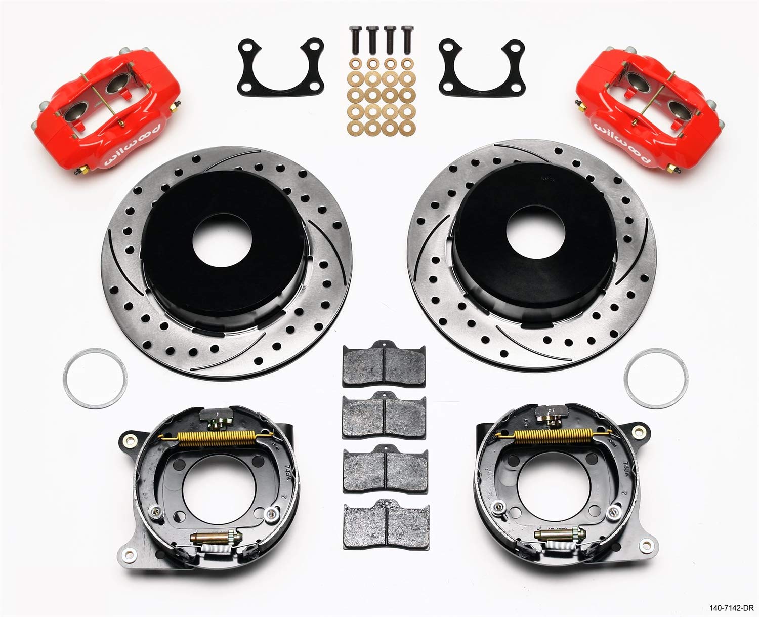P/S Park Brake Kit, FDLI Drilled, Red