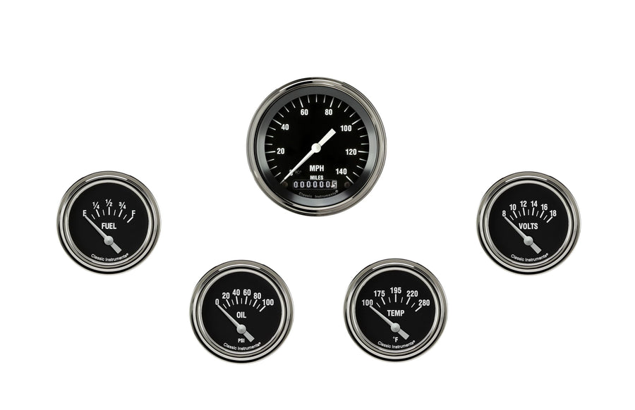 Hot Rod Classic Instruments HR200SLF 2 5/8" Short Sweep 5 Gauge Set - GM
