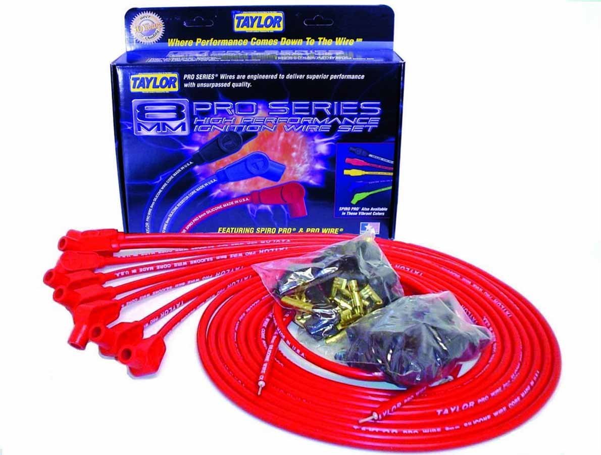 8mm Taylor Cable Pro Wire Red Spark Plug Wire Set 70252