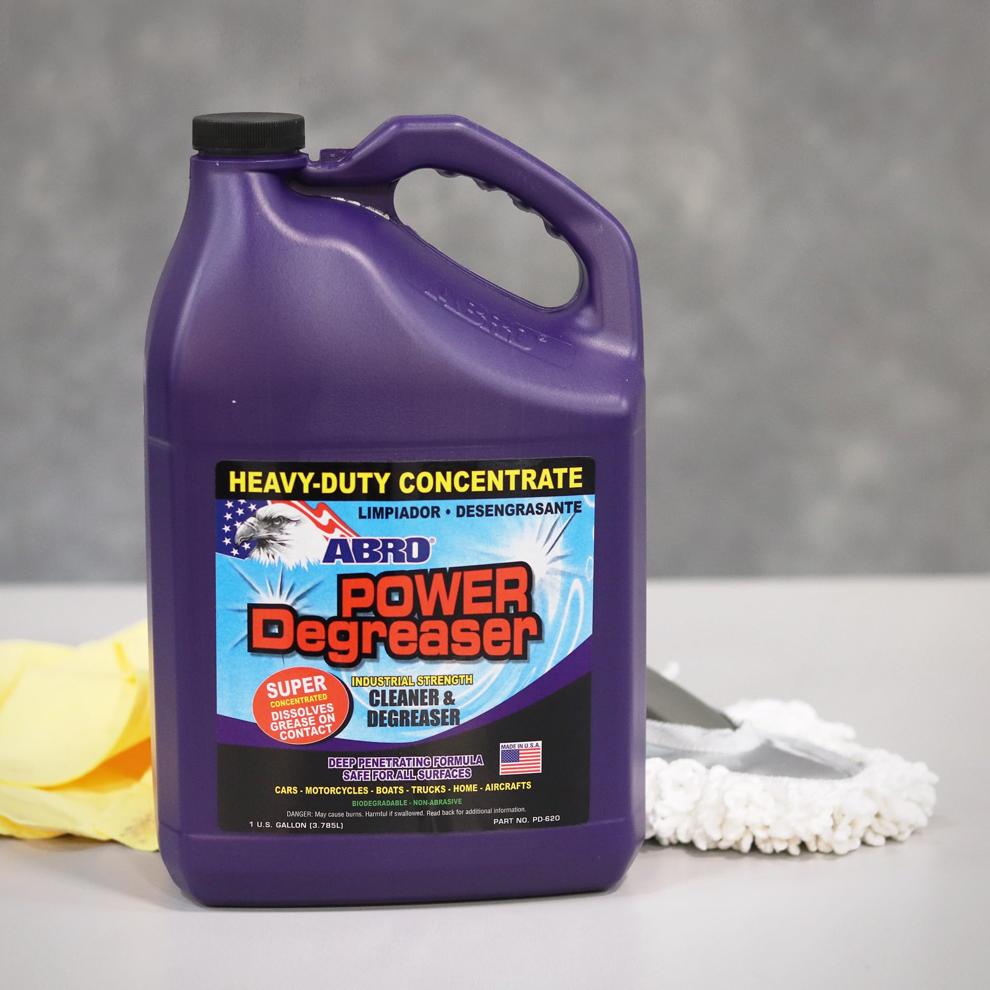 Heavy Duty ABRO Power Degreaser, High Performance Multifunctional Auto Engine Degreaser for Quick and Easy Removal of Grease, Oil, Dirt &Grime, Engine Cleaner and Degreaser, 6 Pack Case, 1 Gallon