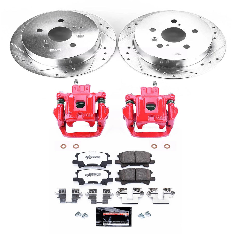 Power Stop Rear KC5333A-36 Z36 Truck & Tow Performance Brake Kit with Powder Coated Calipers For Lexus RX330, Lexus RX350, Lexus RX400h, Toyota Highlander [Model Specific]