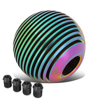NRG Innovations Universal Aluminum SK-703MC Shift Knob with Thread Adapters, Heat Sink Style Round Ball Shape, Neo Chrome