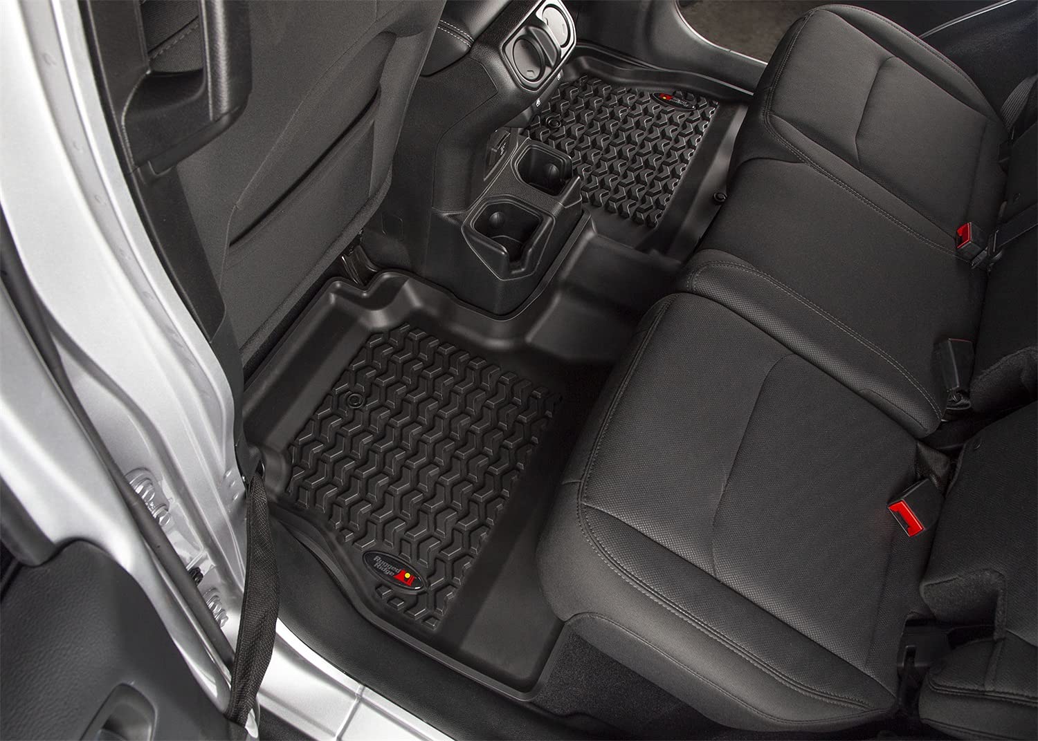 Rugged Ridge Floor Liner Set | Jeep Wrangler JLU for Front & Rear, 3-Piece Set, All-Terrain, Black | 12987.05 | Fits 2018-2025 Jeep Wrangler JLU 4-Door Excluding 4XE Models