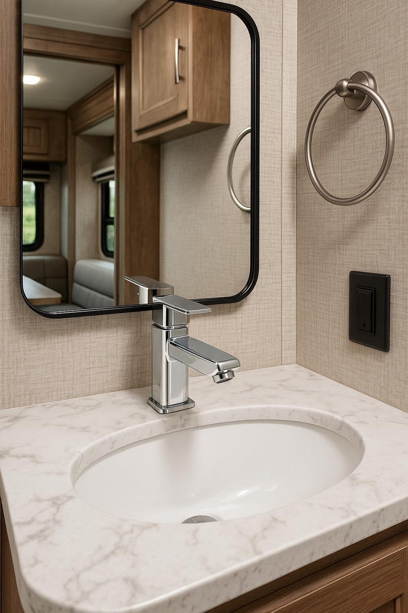 Dura Faucet RV Modern Angular DF-ML803LQ-CP Lavatory Faucet - Single Handle (Chrome Polished)