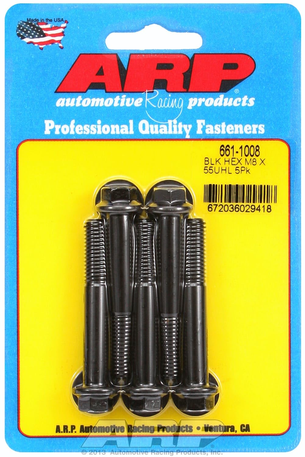 Hex ARP (661-1008) Oxide Bolt, Black