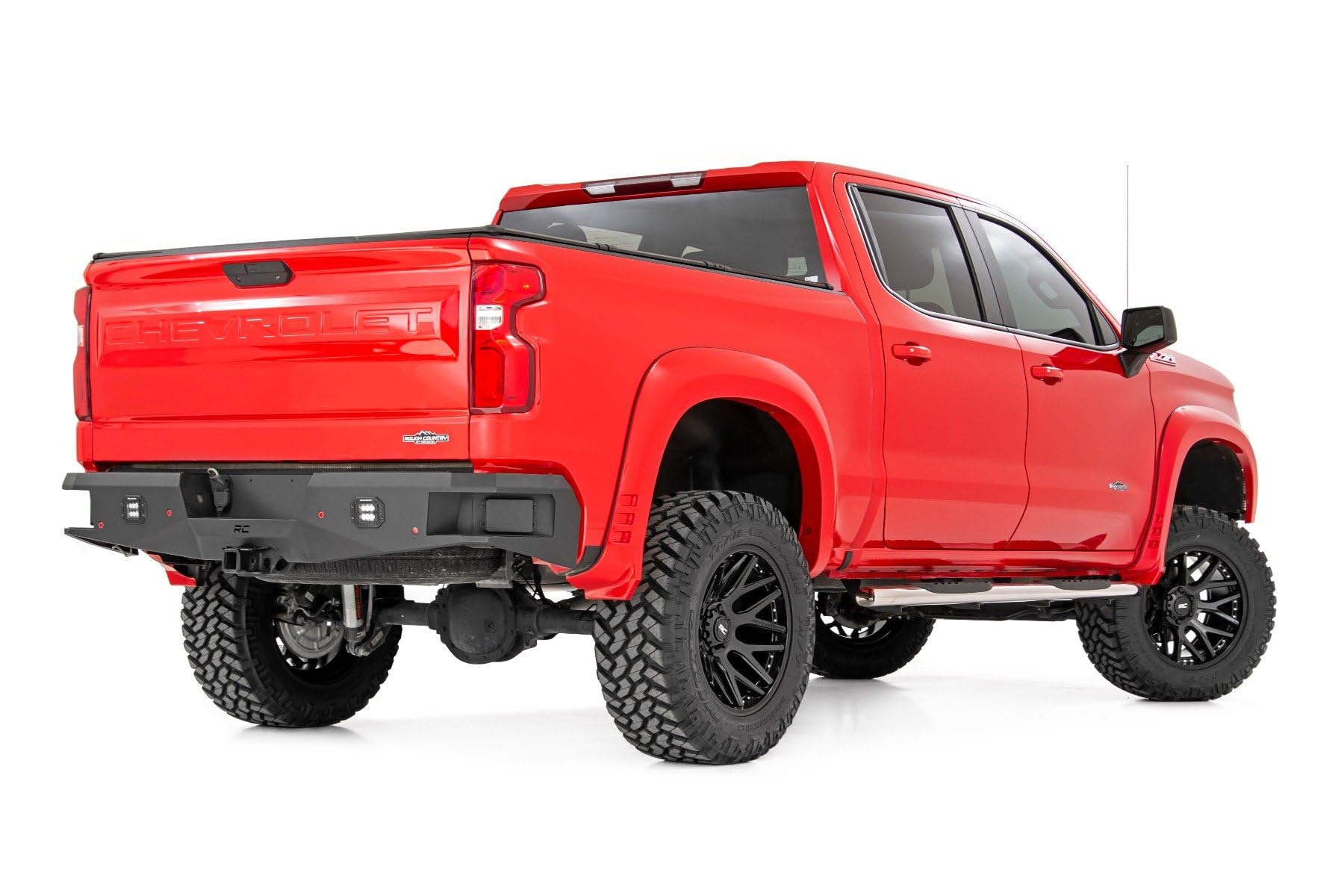 Rough Country Oval Stainless Steel Nerf Steps for Chevy Silverado & GMC Sierra 1500/2500HD/3500HD (2019-2026) Crew Cab - OEM Style Rails with Built-in Side Steps