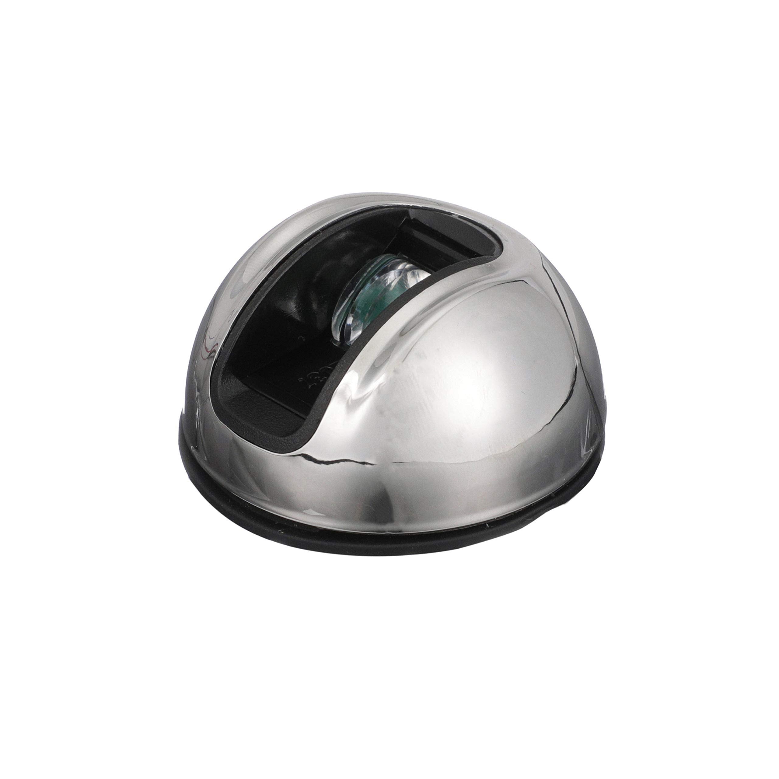 LightArmor™ Attwood NV3012SSG-7 2-Mile Vertical Surface Mount Navigation Light, Green LED Lighting, Round Stainless Housing