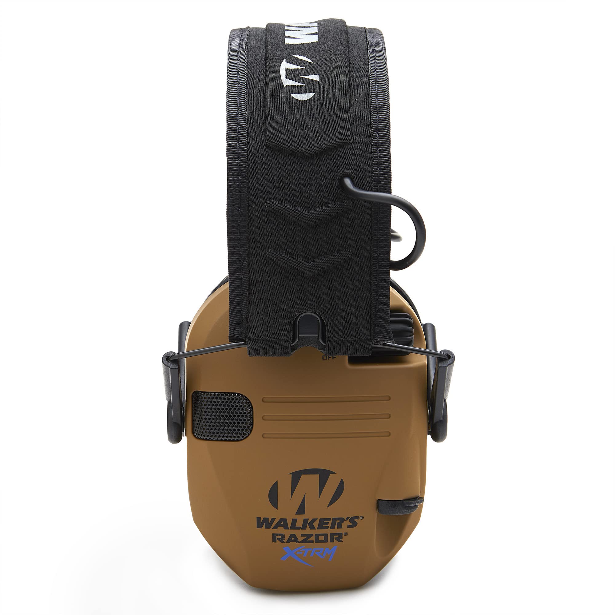 Walker's X-TRM Razor Slim Noise-Cancelling Sound-Enhancing Hunting Gun Range Shooting Electronic Earmuffs with Cooling Pads, Moisture Wicking Headband & 2 AAA Batteries, Battle Brown