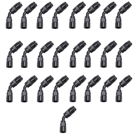 610125 RUSSELL Full Flow Hose End 45 Deg -12An All Blk Finish