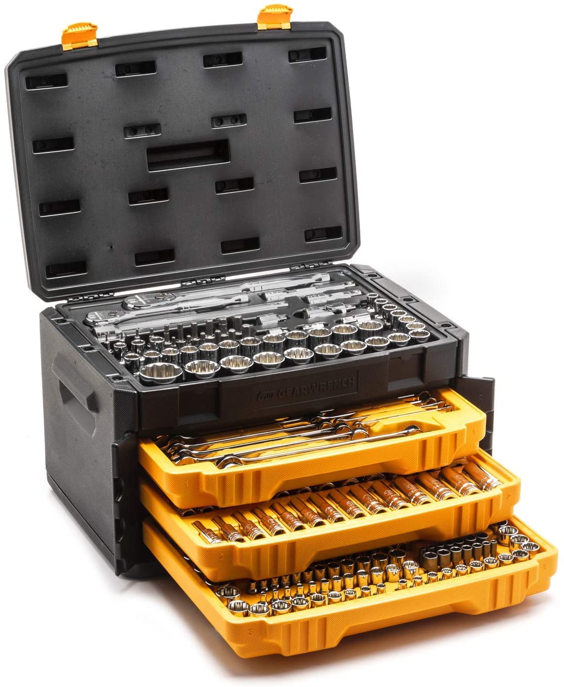 12 Pt. GEARWRENCH Mechanics Tool Set in 3 Drawer Storage Box - 80972 243 Pc.