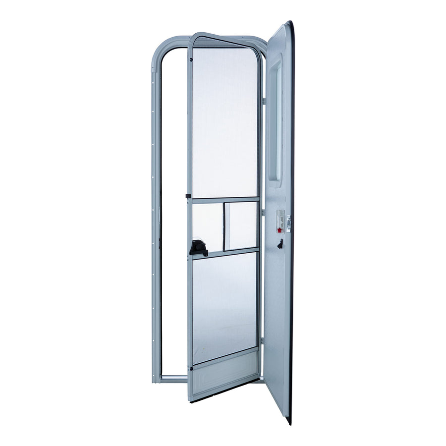 RV Radius Entry Door with Right Hinge and Screen Door
