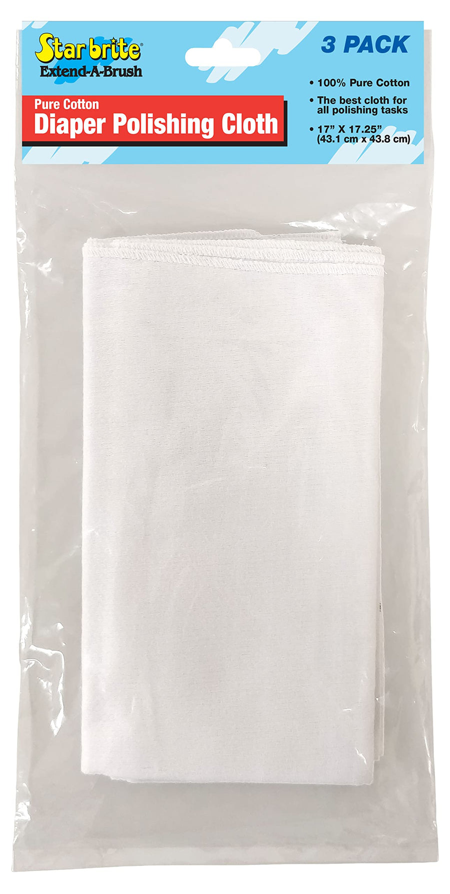 Cotton Diaper STAR BRITE Polishing Cloths (3 Pack) (040039P)