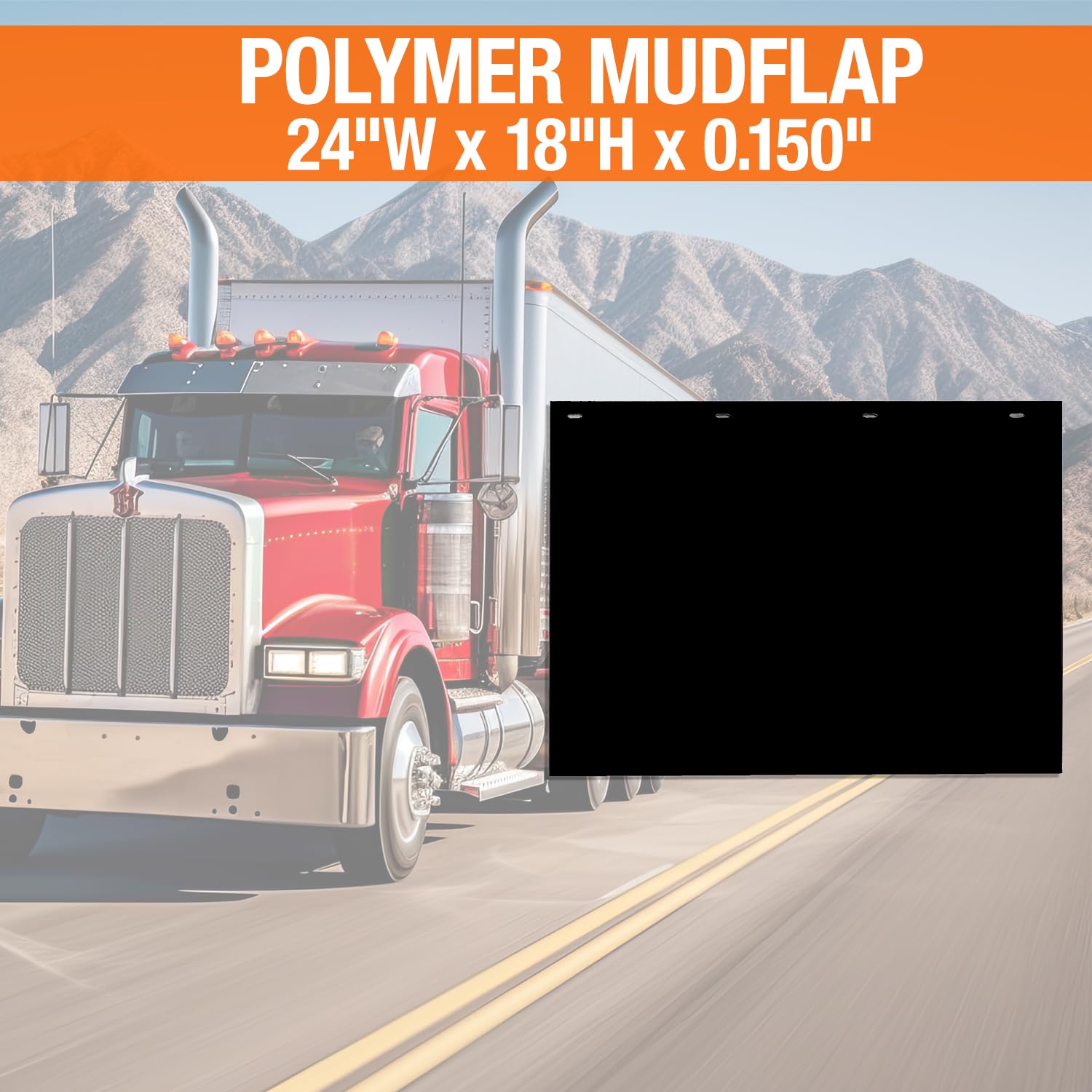 RC18PPB, Buyers Products, 2 Pack, Super Durable Black Polymer Mudflaps 24x18 Inch, Mud Flaps are NOT Rubber
