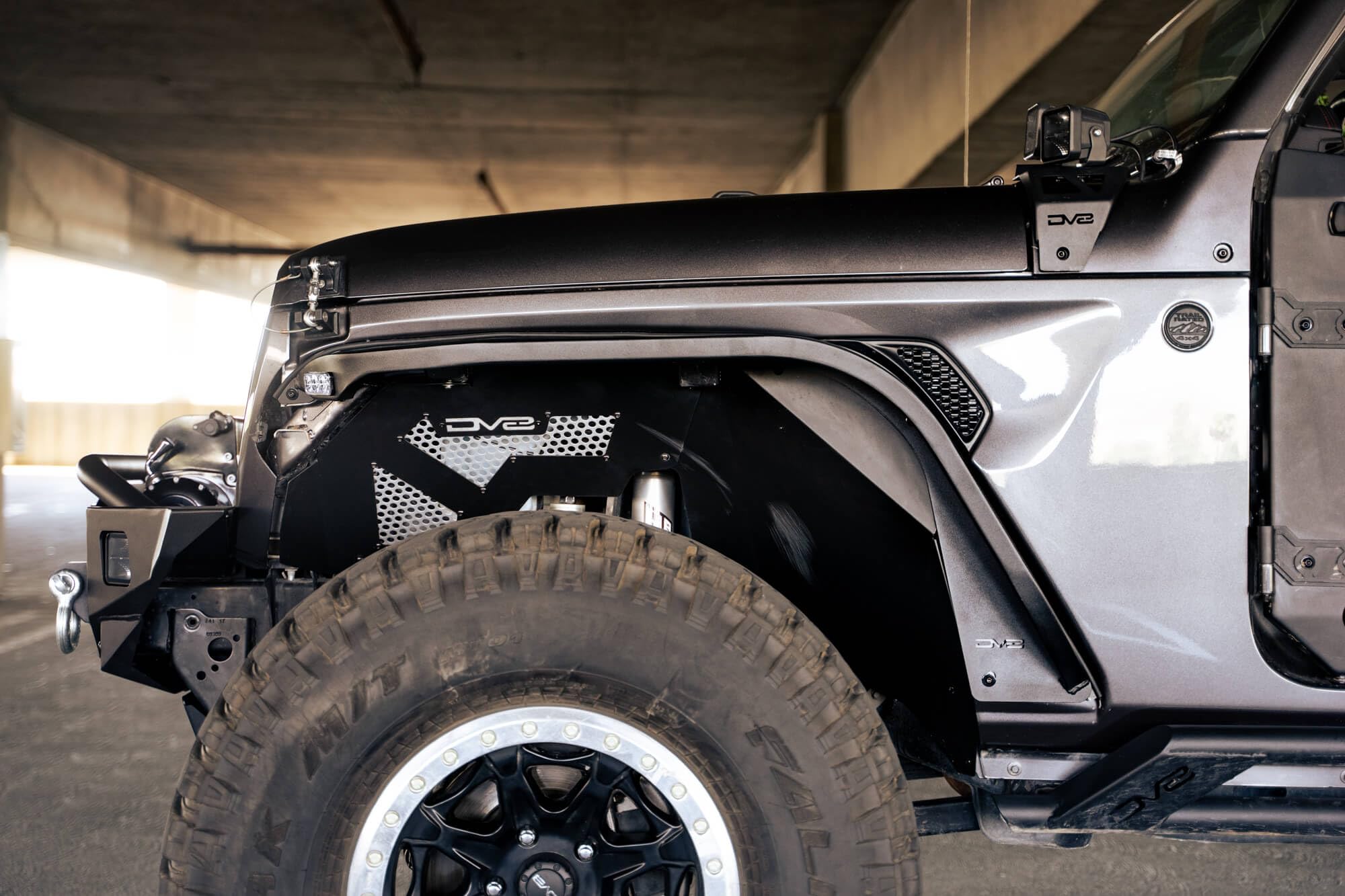 Slim Fender Flares DV8 Offroad for the 2018-2025 Jeep Wrangler JL | Front & Rear | Steel Construction | Complete Set of 4 | Plug & Play Dual Stage Running Lights & Turn Signal | Includes Rubber Seal