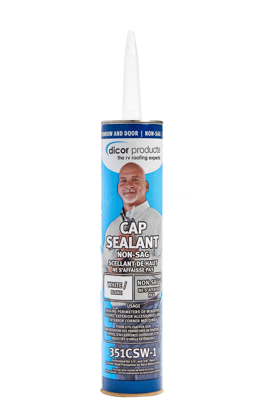 HAPS-Free Dicor 351CSW-1 Cap Sealant - White for RV Window and Door Maintenance