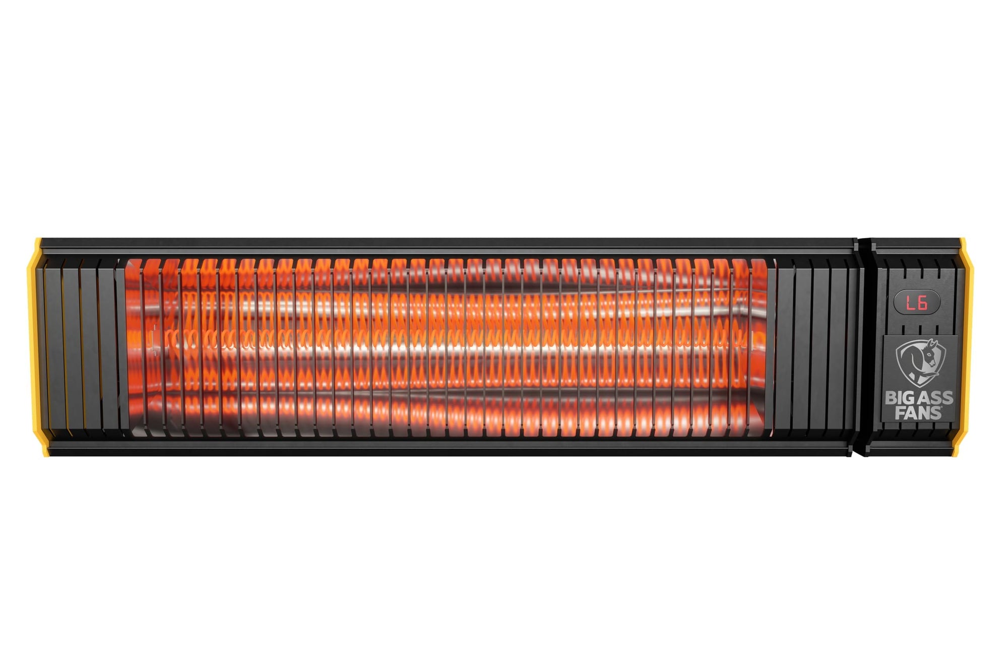 Obsidian Big Ass Fans - Low-light Infrared Electric Heater, Black and Yellow, Indoor or Outdoor Spaces, Patios, Restaurants, Hardwired Wall Mount