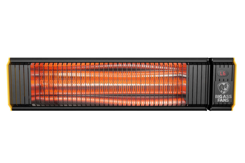 Obsidian Big Ass Fans - Low-light Infrared Electric Heater, Black and Yellow, Indoor or Outdoor Spaces, Patios, Restaurants, Hardwired Wall Mount