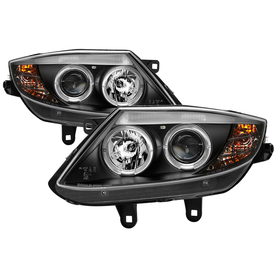 BMW Z4 03-08 Spyder 5029072 Projector Headlights - Halogen Model Only (Not Compatible With Xenon/HID Model) - LED Halo - Black - High H1 (Included) - Low H7 (Not Included)